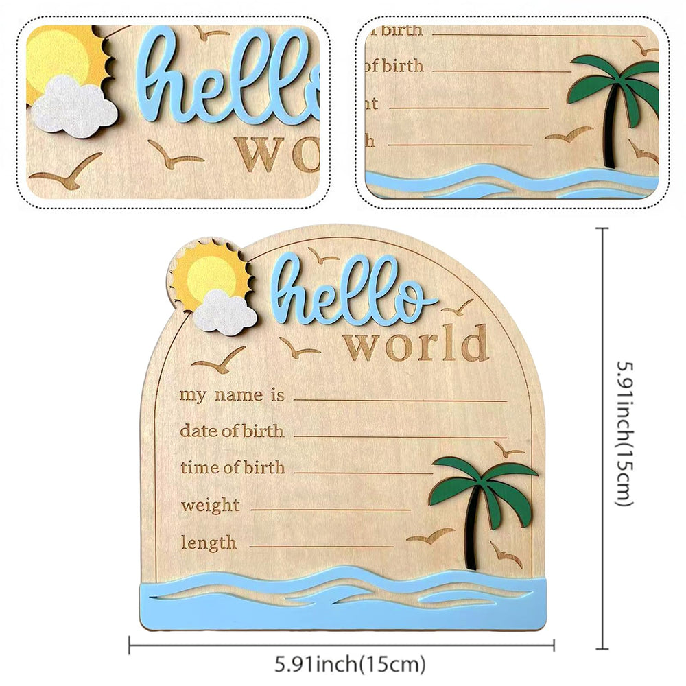 DUOJINSANXI Birth Sign engraving spaces, easy personalization with baby details.