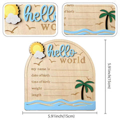 DUOJINSANXI Birth Sign engraving spaces, easy personalization with baby details.