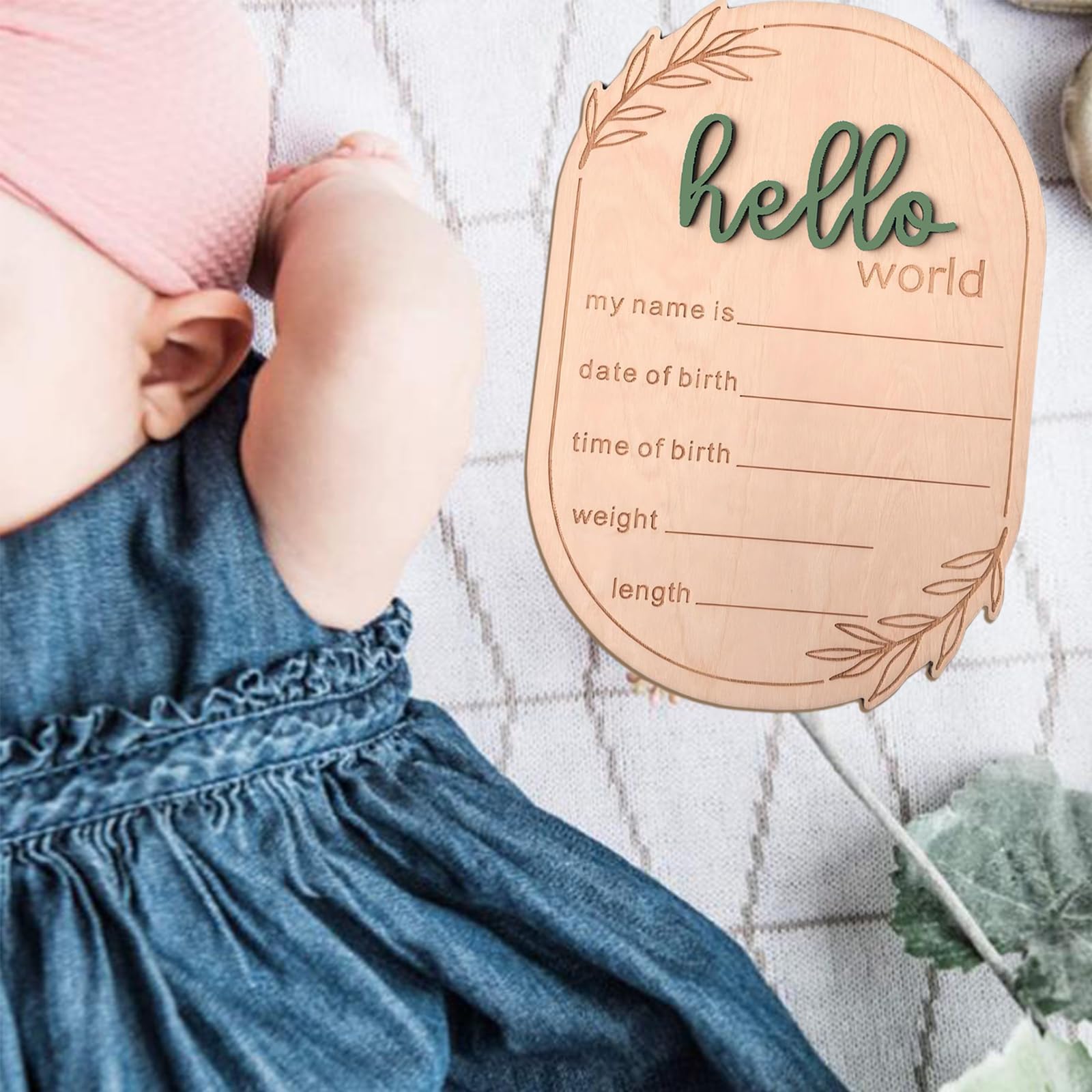 DUOJINSANXI birth-sign-wheat-ears-detail warm nursery decor and keepsake