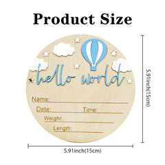 DUOJINSANXI wooden hello world birth sign close-up for wall display