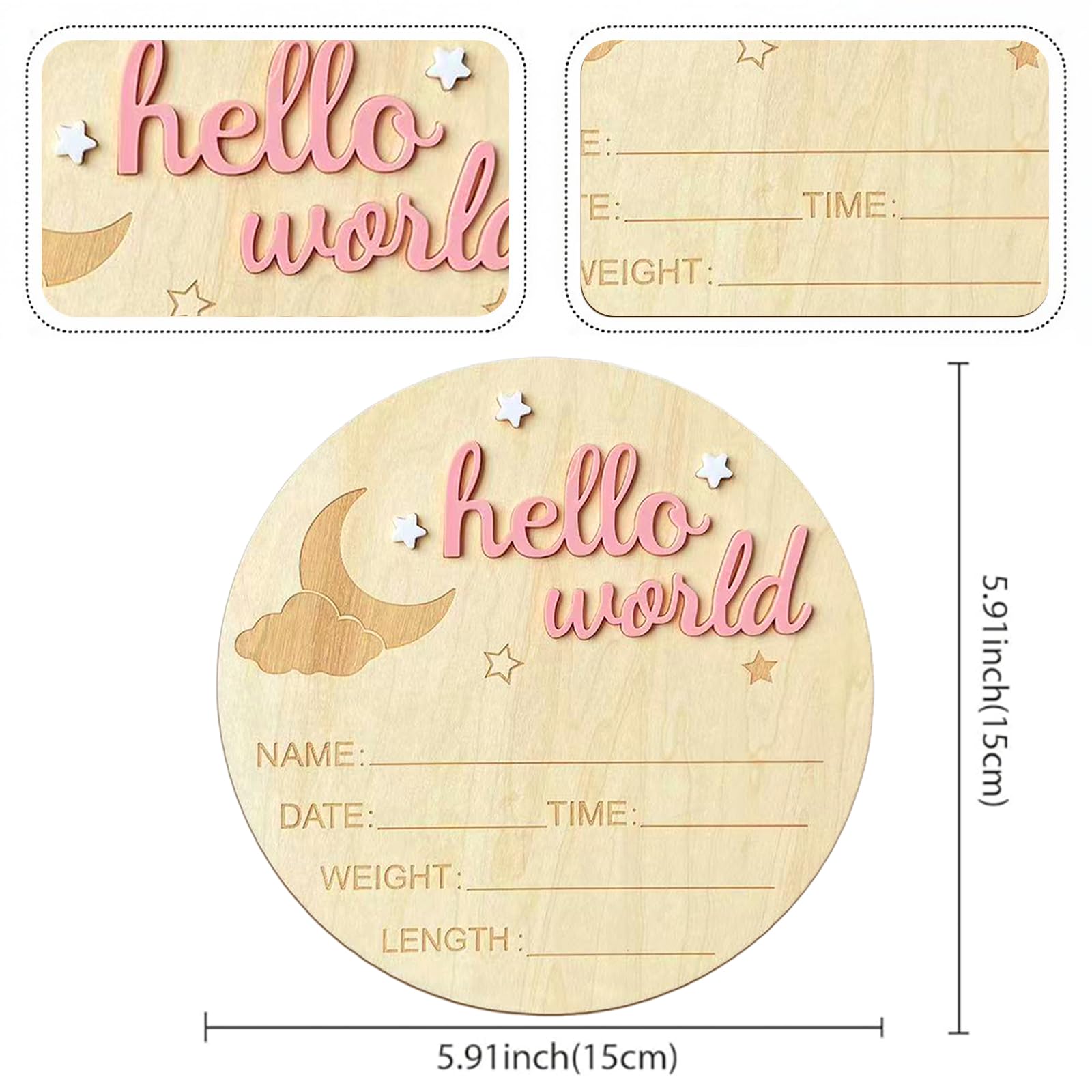 DUOJINSANXI hello world 3D letters sign highlights newborn milestone moments for photos