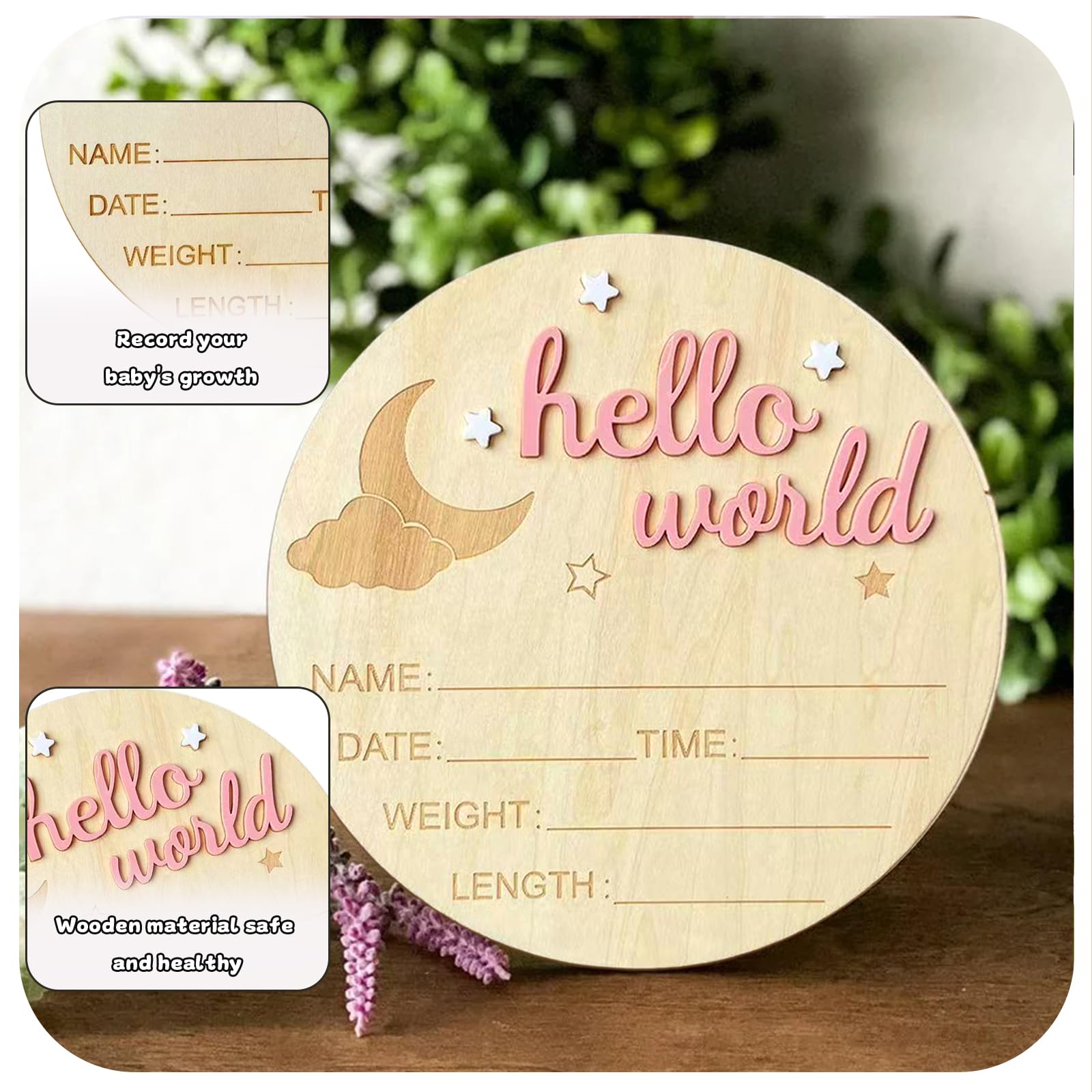 DUOJINSANXI hospital room birth sign serves as a stylish, unisex keepsake