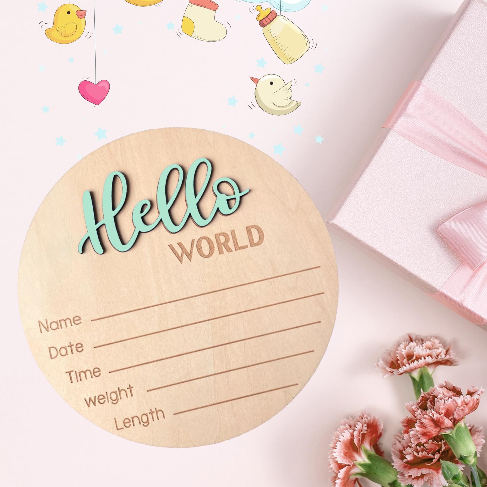 DUOJINSANXI Nursery wall decor sign shown as charming bedside display