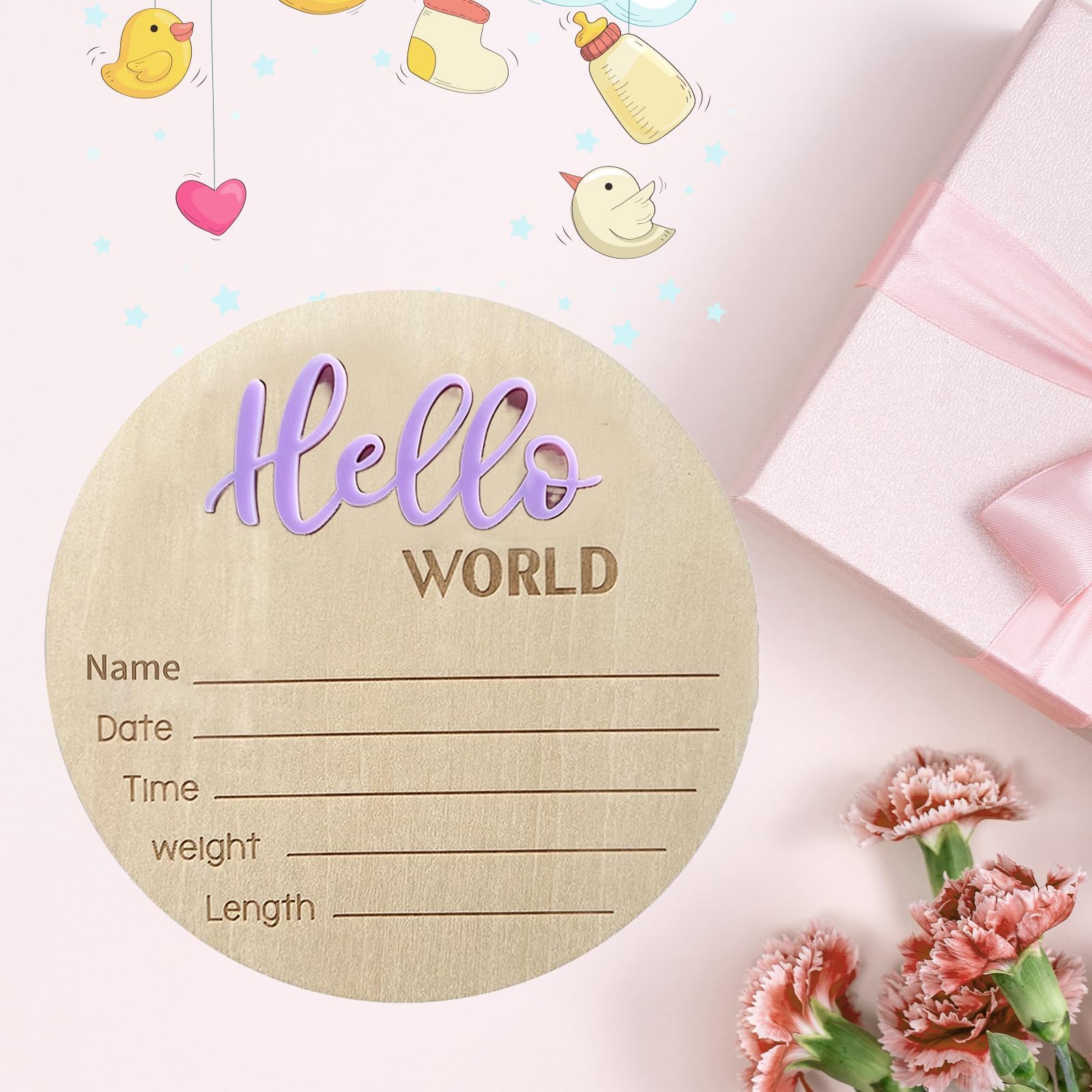 DUOJINSANXI nursery wall decor-ready sign enhances newborn photos