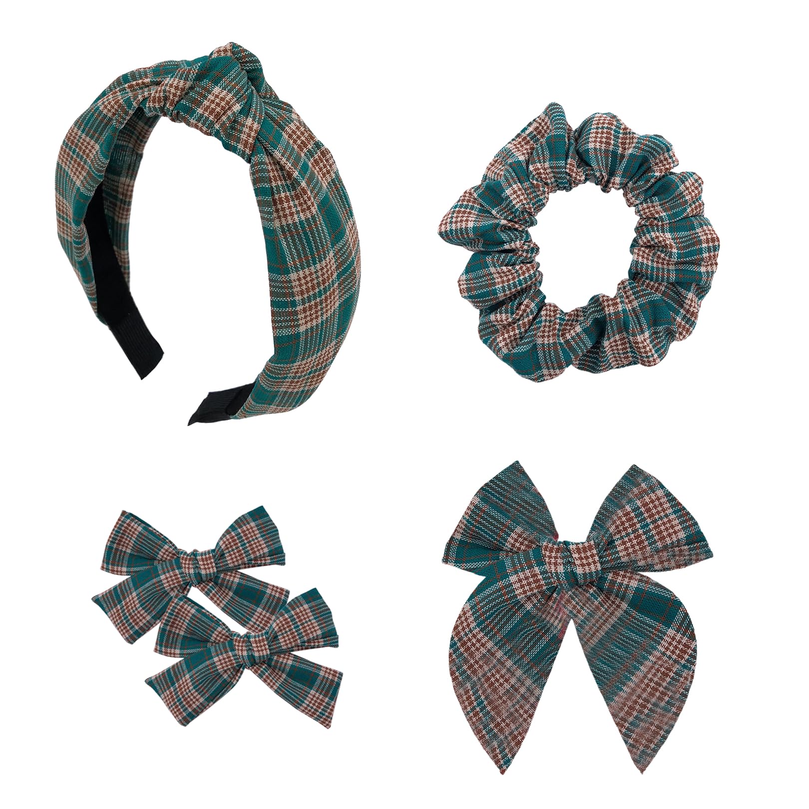 DUOJINSANXI plaid headband knot provides secure, stylish everyday wear.