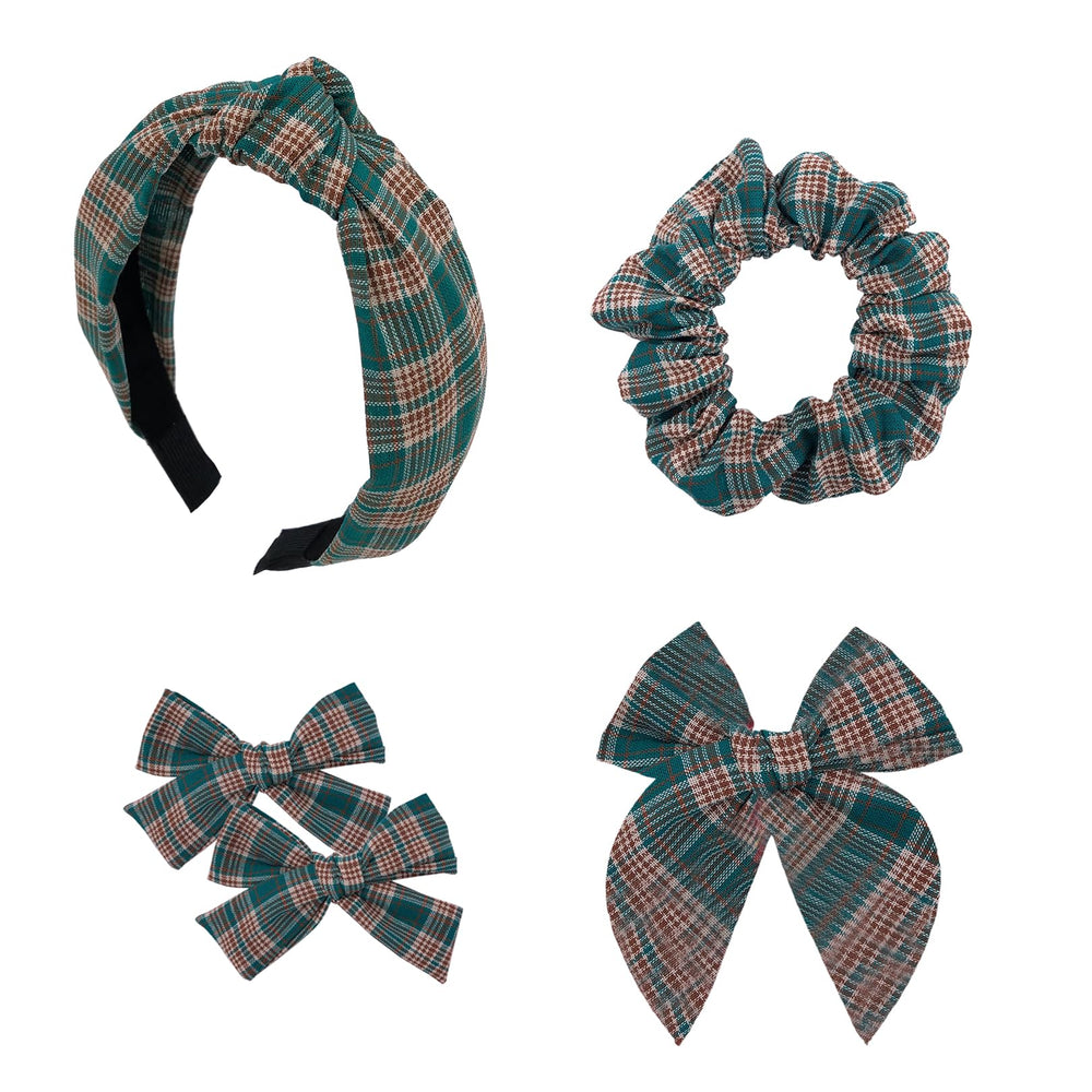 DUOJINSANXI plaid headband knot provides secure, stylish everyday wear.