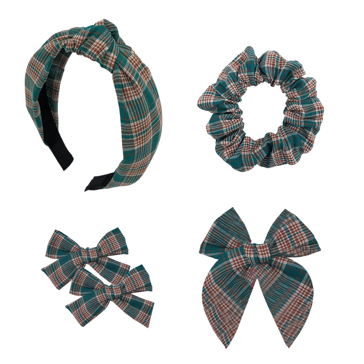 DUOJINSANXI plaid headband knot provides secure, stylish everyday wear.