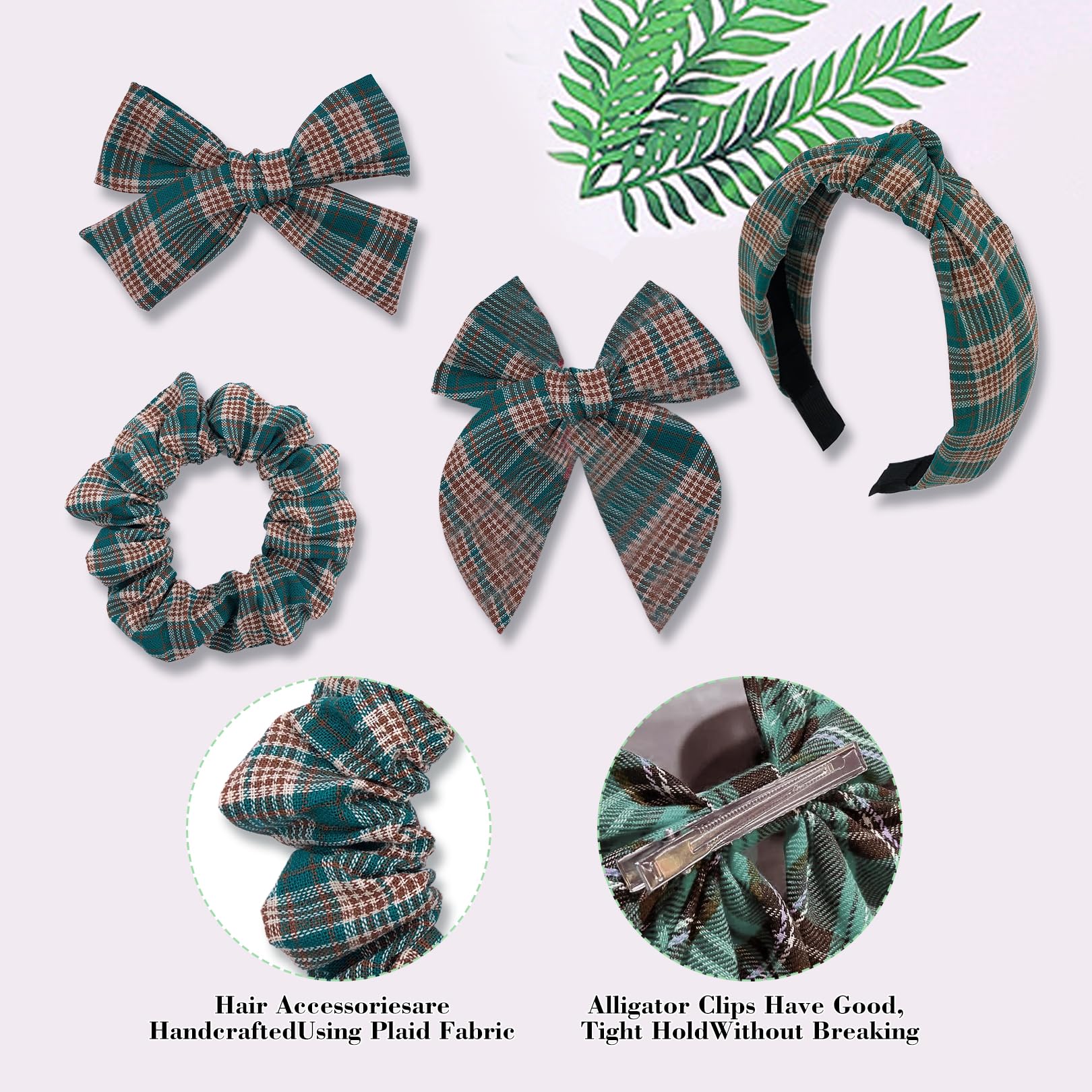 DUOJINSANXI plaid scrunchies offer gentle hold for various hair textures.