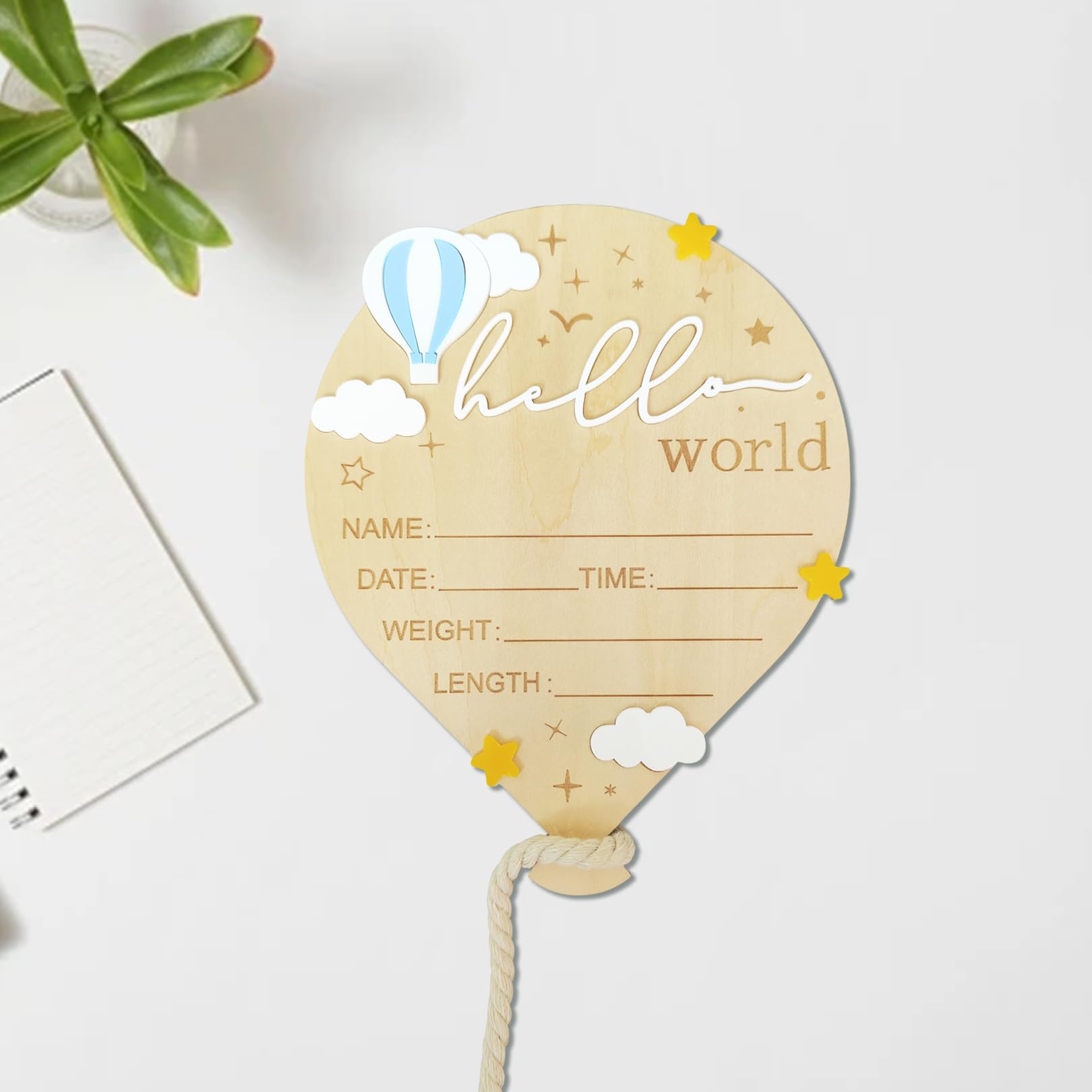 DUOJINSANXI pastel toned wooden sign for baby milestones
