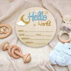 DUOJINSANXI wall decor wooden sign in blue for hospital or nursery.
