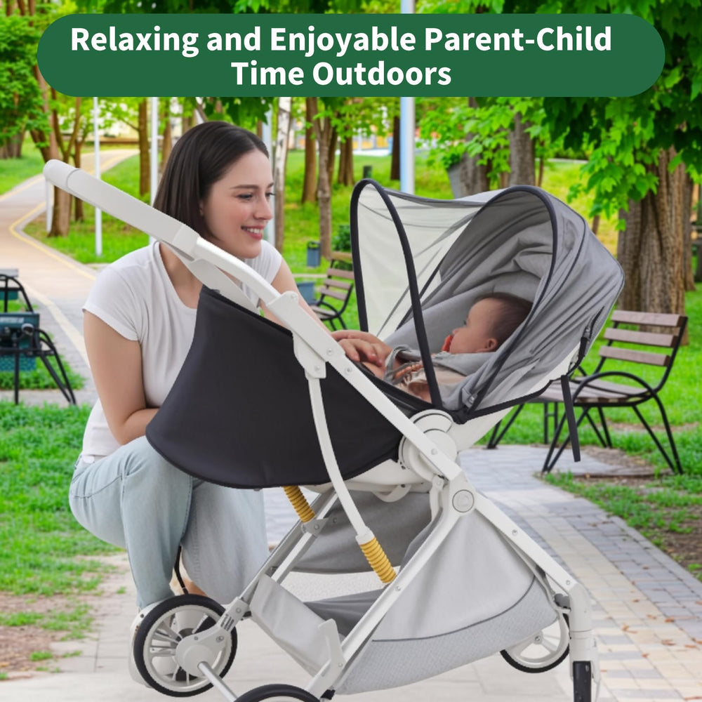 DUOMI baby-friendly shade enables easy on-the-go use.