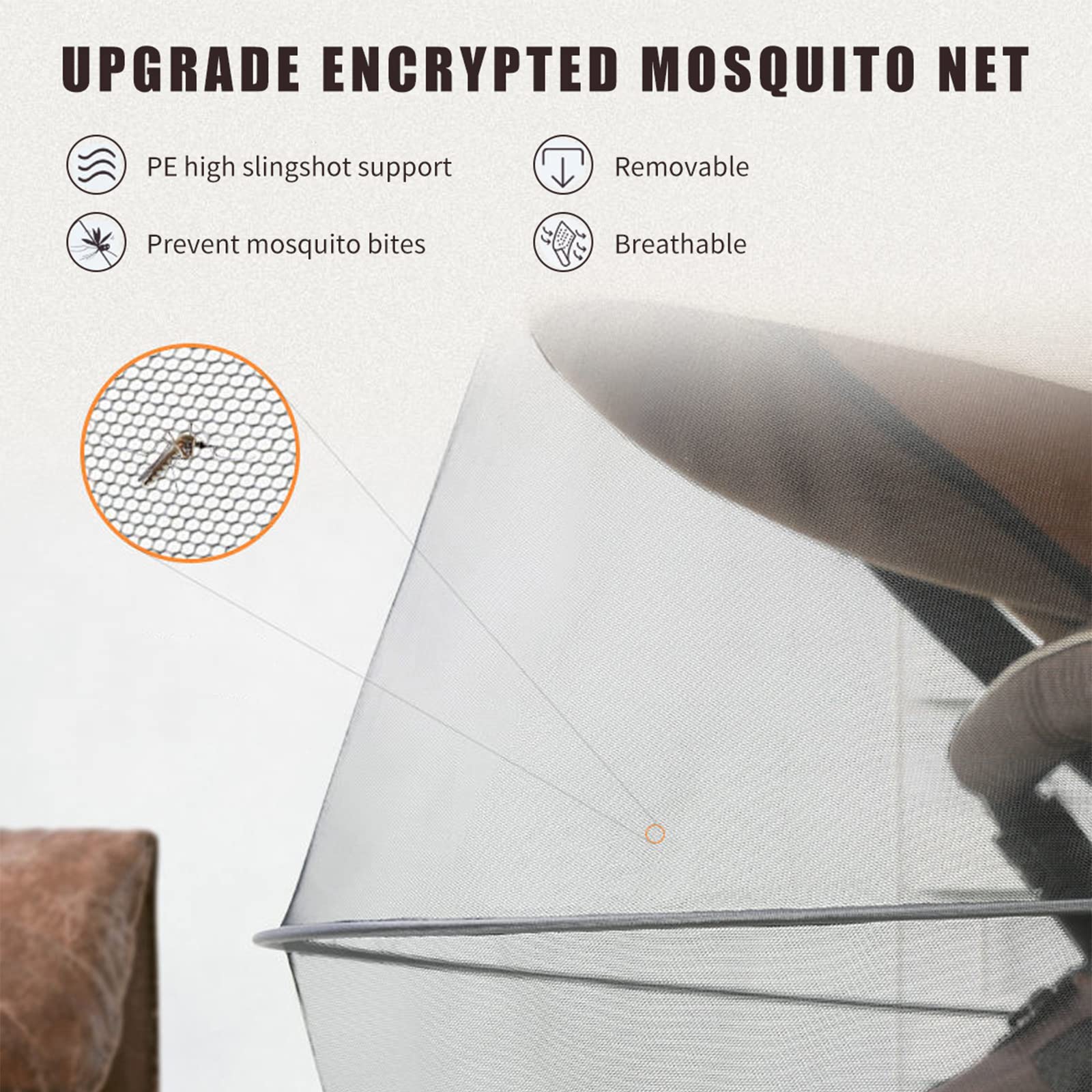 DUOMI bassinet cover breathable mesh shows airflow for a comfortable nap environment.