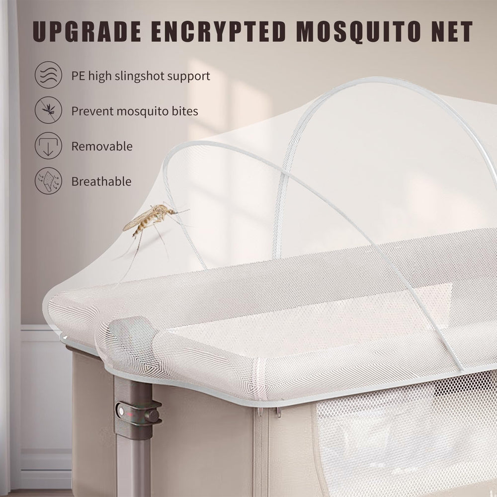 DUOMI Bassinet Cover cat-friendly mesh maintains airflow.