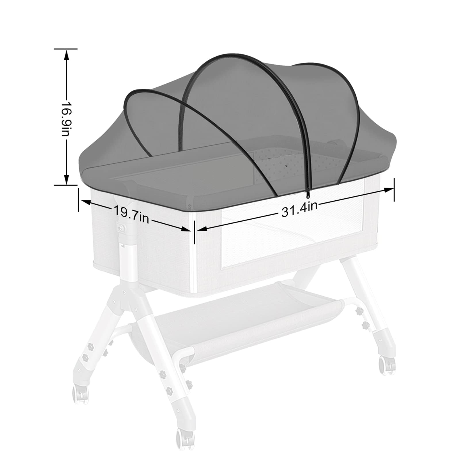 DUOMI bassinet cover expanded size 39.37 by 21.7 inches for broad coverage.