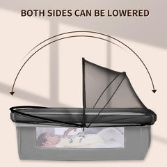 DUOMI bassinet cover PE rubber-band support offers flexible, roomy protection.