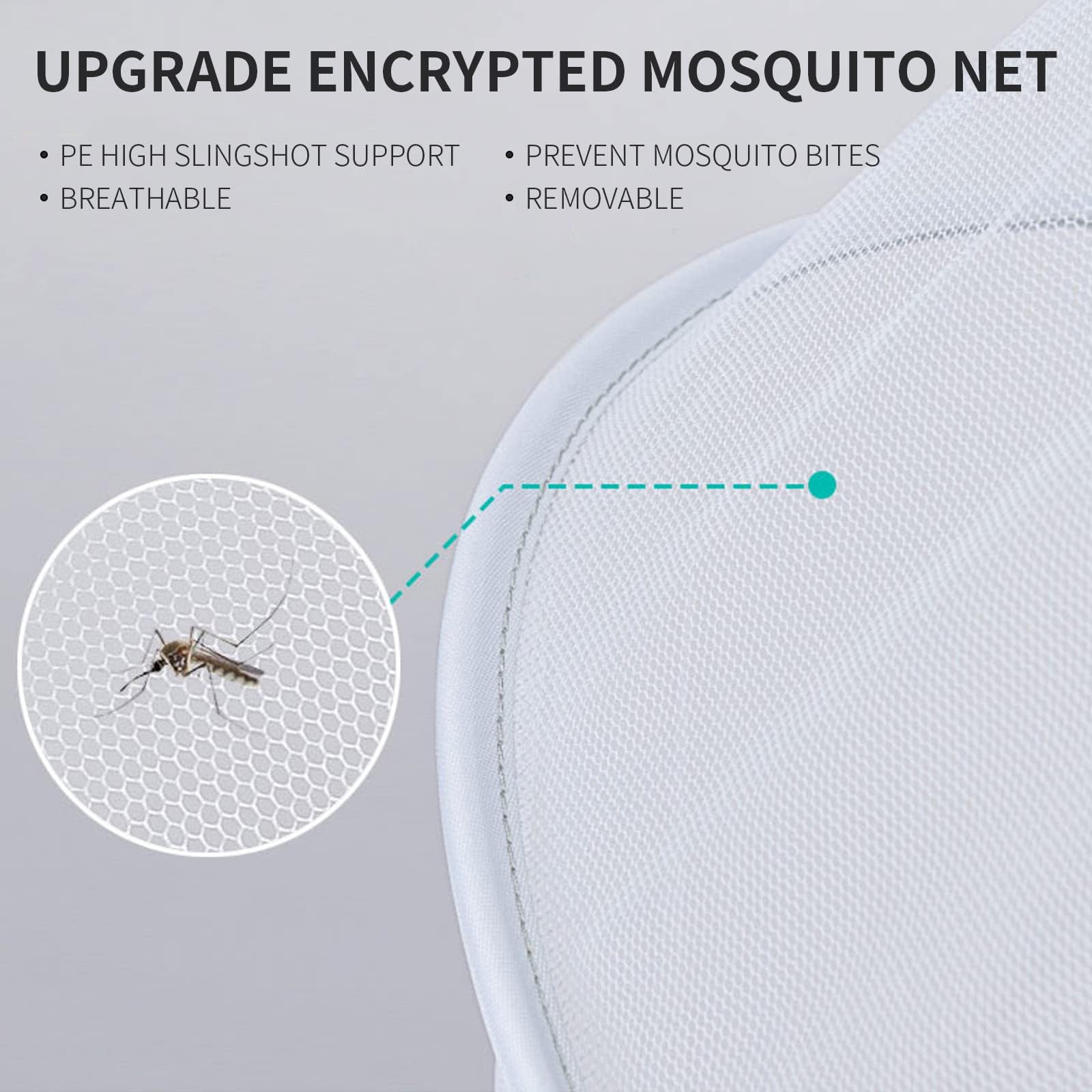 DUOMI Mosquito Net for Stroller showing two-stage zipper for easy on/off