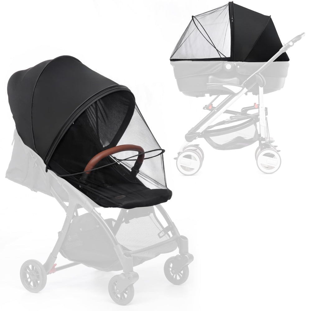 DUOMI stroller sunshade cover shields sun while preserving airflow for baby comfort.