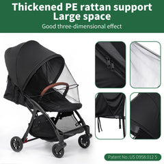 DUOMI stroller sunshade extended size shows large coverage for sunny routes.