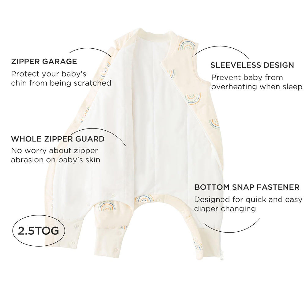 Duomiaomiao sleep sack side zipper image highlights easy diaper changes on the go.