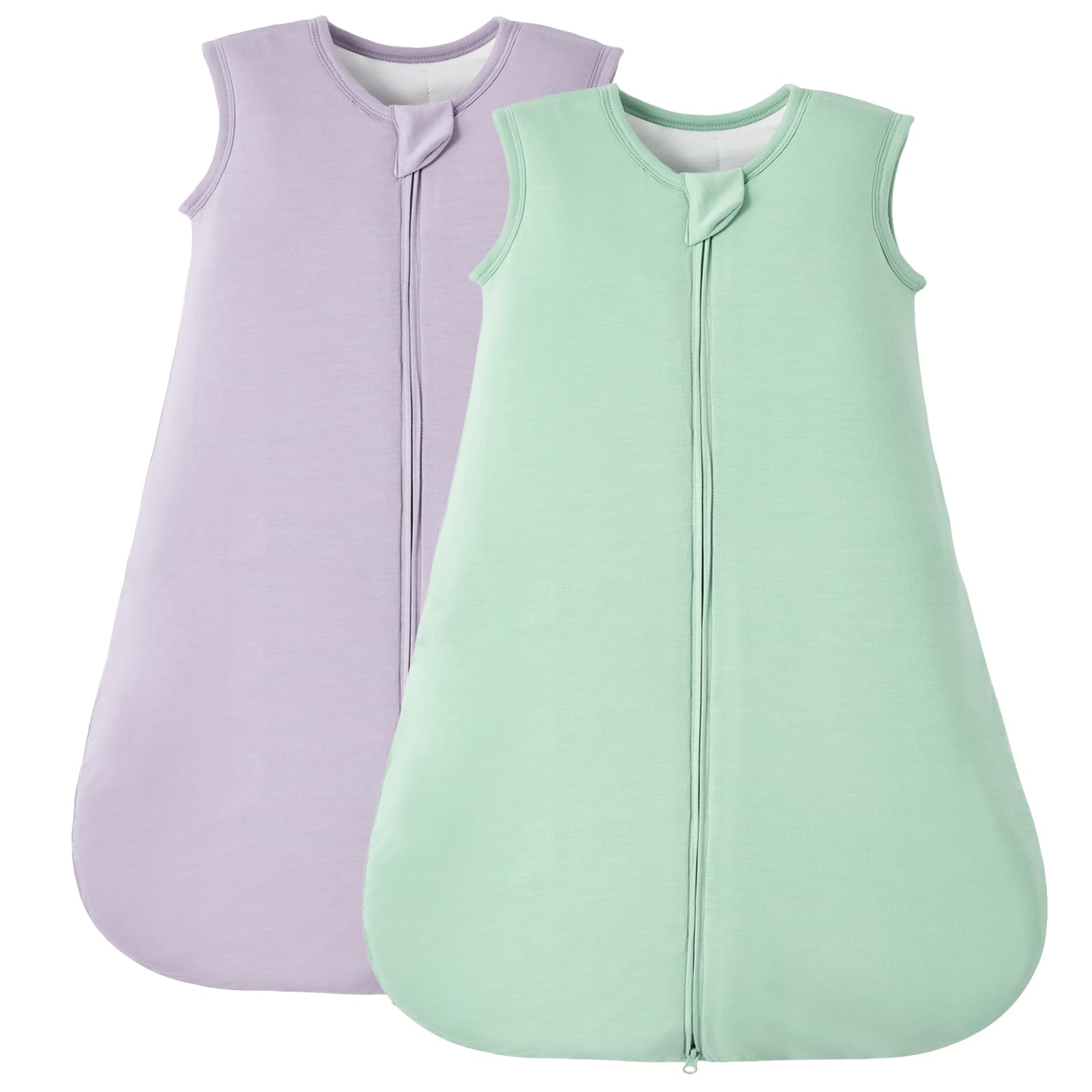 Duomiaomiao bamboo sleep sack fabric closeup shows buttery softness for baby comfort.