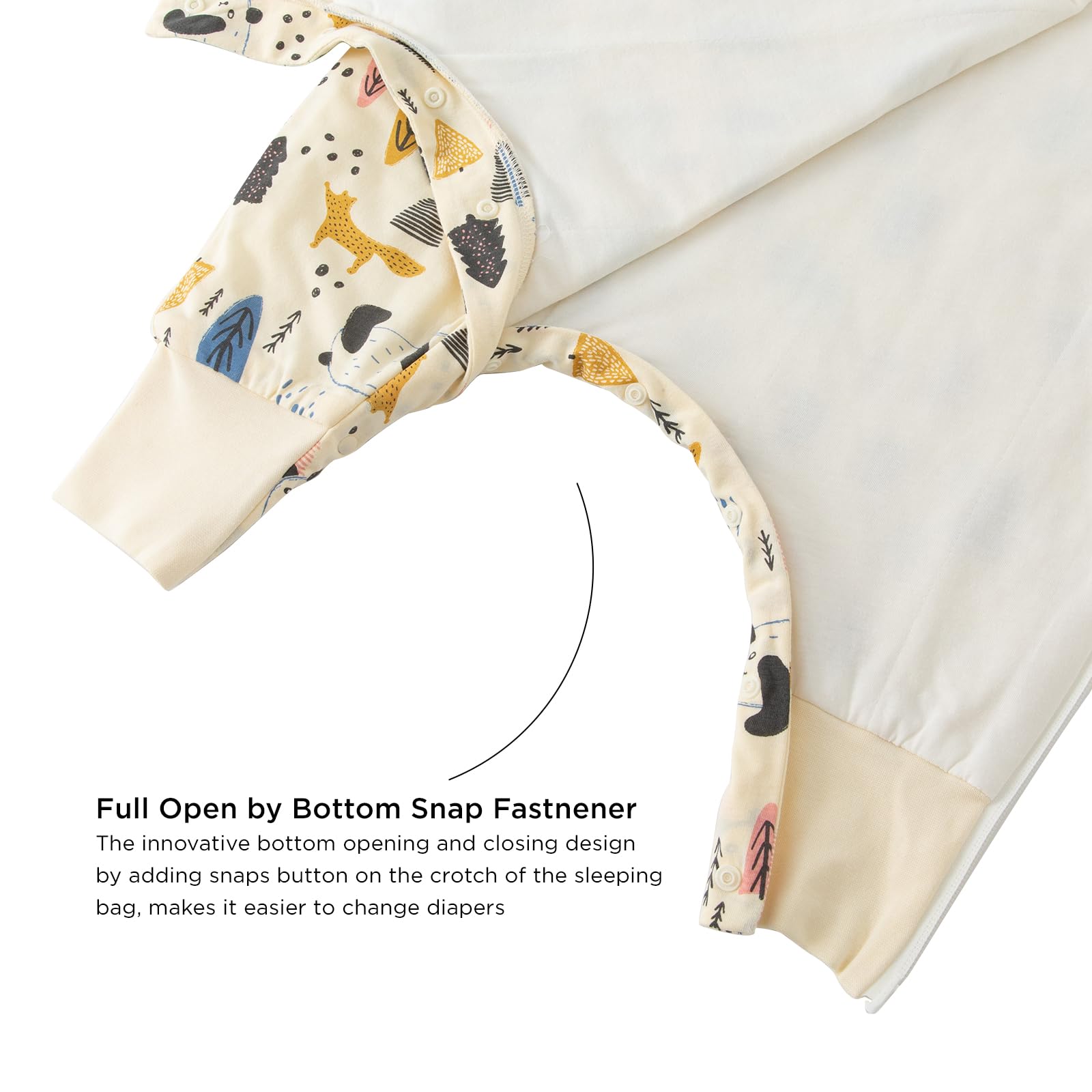 Duomiaomiao sleep sack with 2-way zipper distributes pressure for a snug fit.