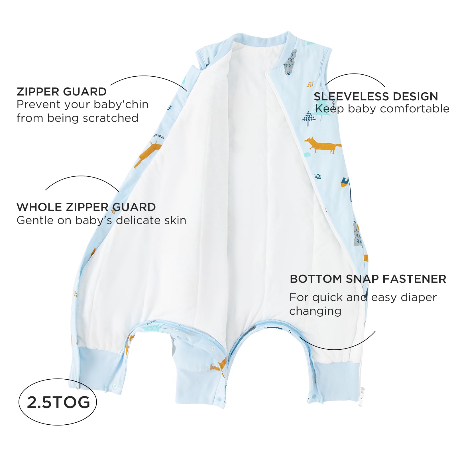 Duomiaomiao sleep sack with footed design supports active toddlers while resting comfortably.