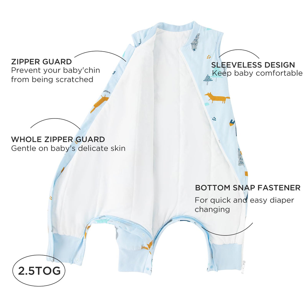 Duomiaomiao sleep sack with footed design supports active toddlers while resting comfortably.