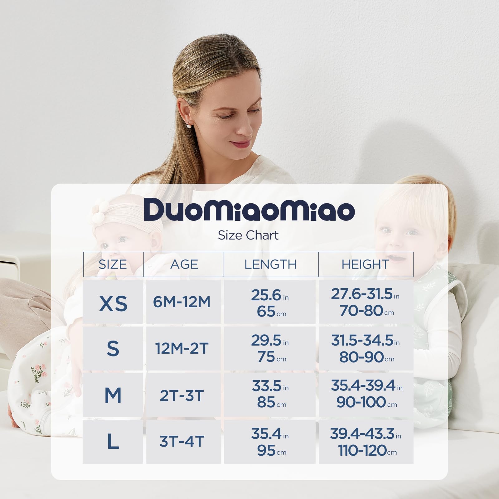 Duomiaomiao size guide helps find the right fit for growing toddlers.