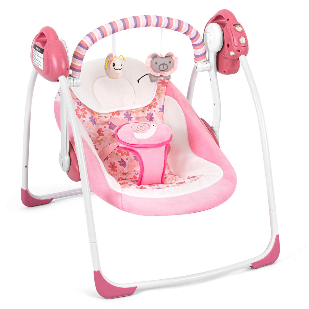 Duomilee infant swing foldable compact demonstrates space-saving design for small rooms and travel.