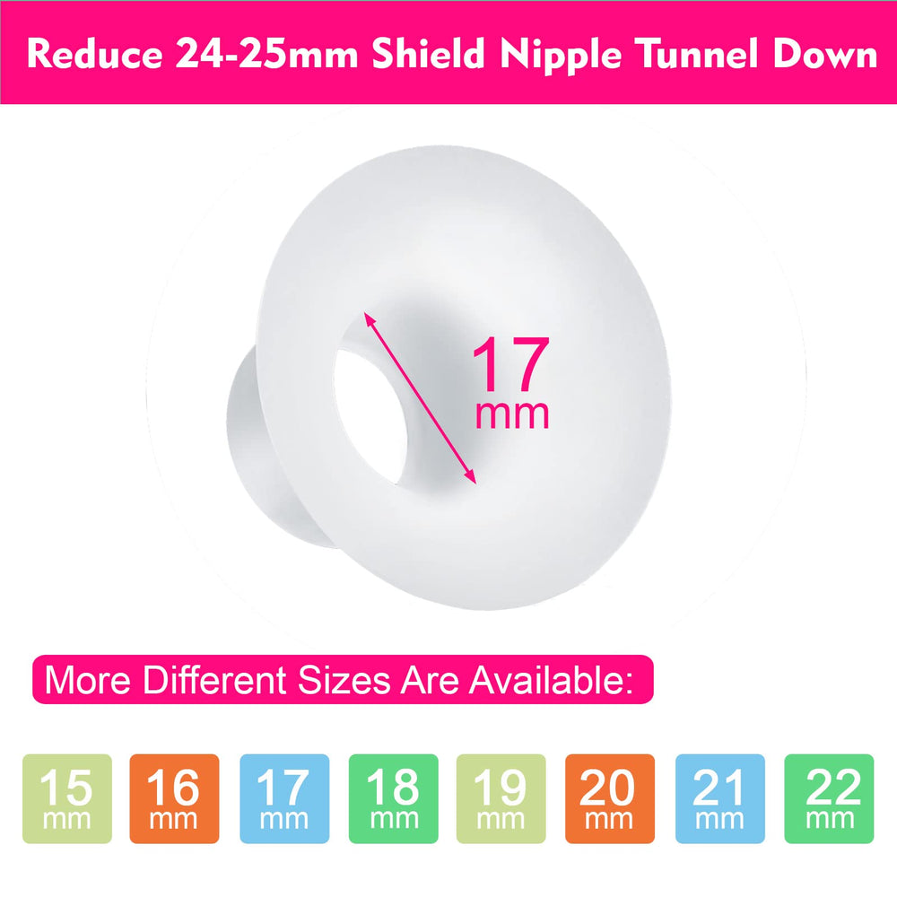 Durceler 17mm flange insert shows compatibility across major shield brands for better fit.