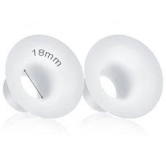 Durceler 18mm insert close-up shows BPA-free silicone for comfortable pumping