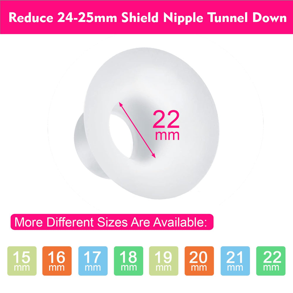 Durceler 22mm insert fits Spectra/Medela/Elvie shields for better milk flow.