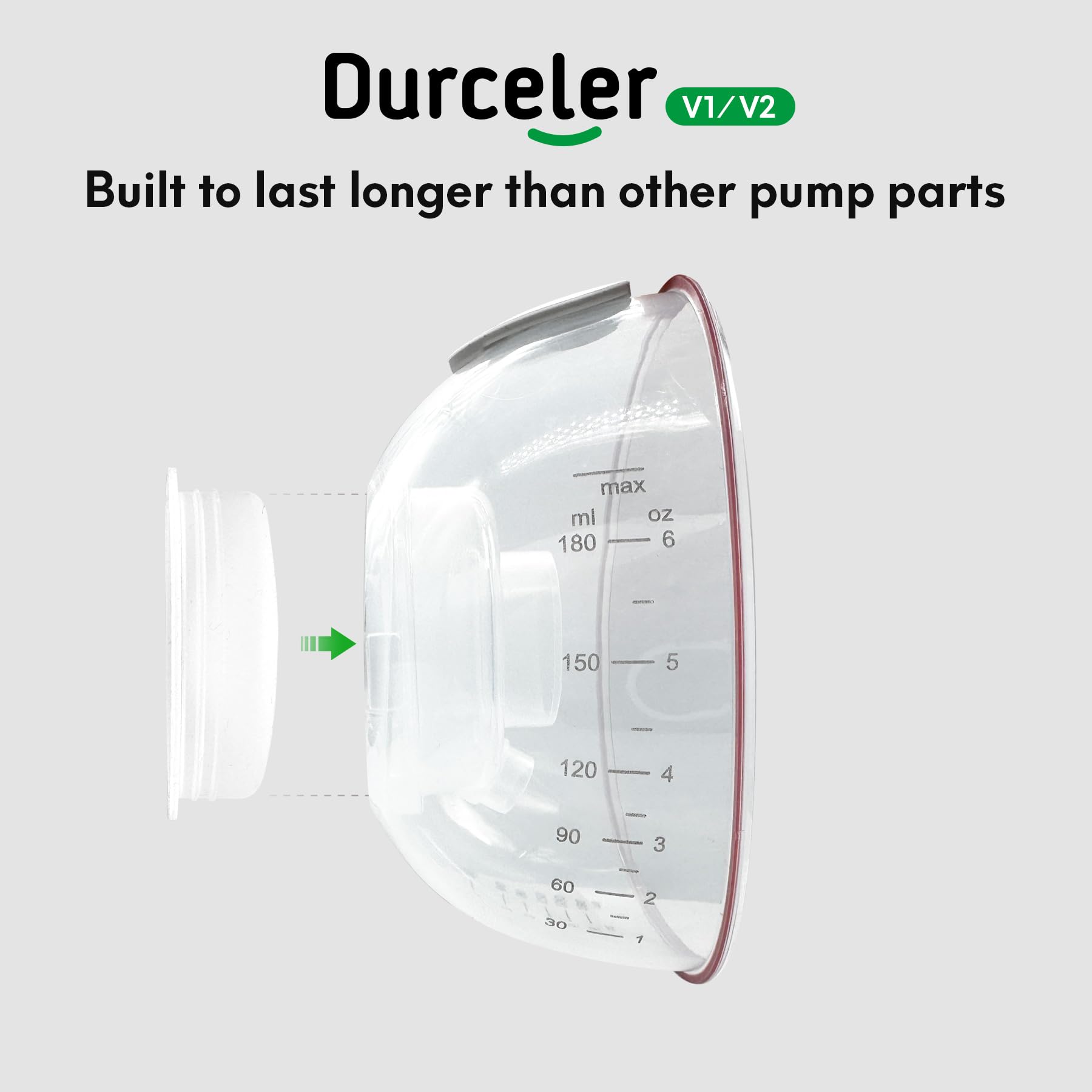 Durceler BPA-free silicone provides safe everyday use and easy cleaning.