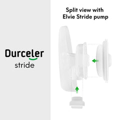 Durceler Elvie Stride duckbill valve assembly illustration promotes proper installation.