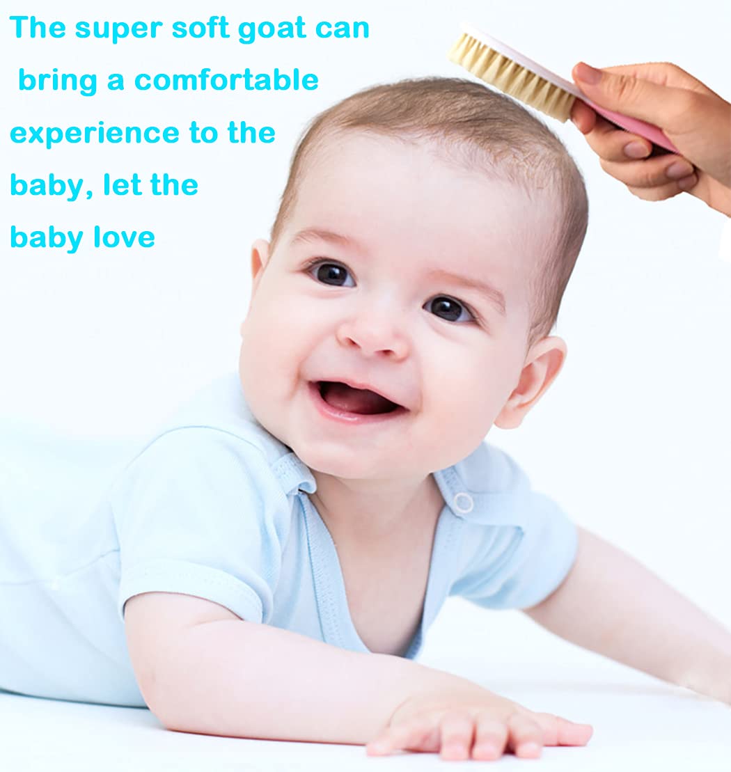 Duruan baby hair brush in use on newborns and toddlers for cradle cap grooming