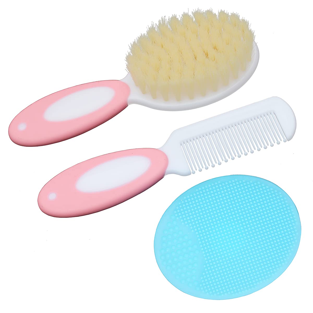 Duruan baby hair brush with soft goat bristles for gentle scalp care.