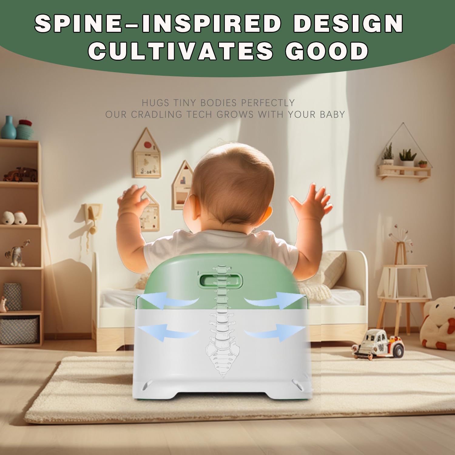 Dushany bath seat adjustable safety straps promote secure positioning during baths.