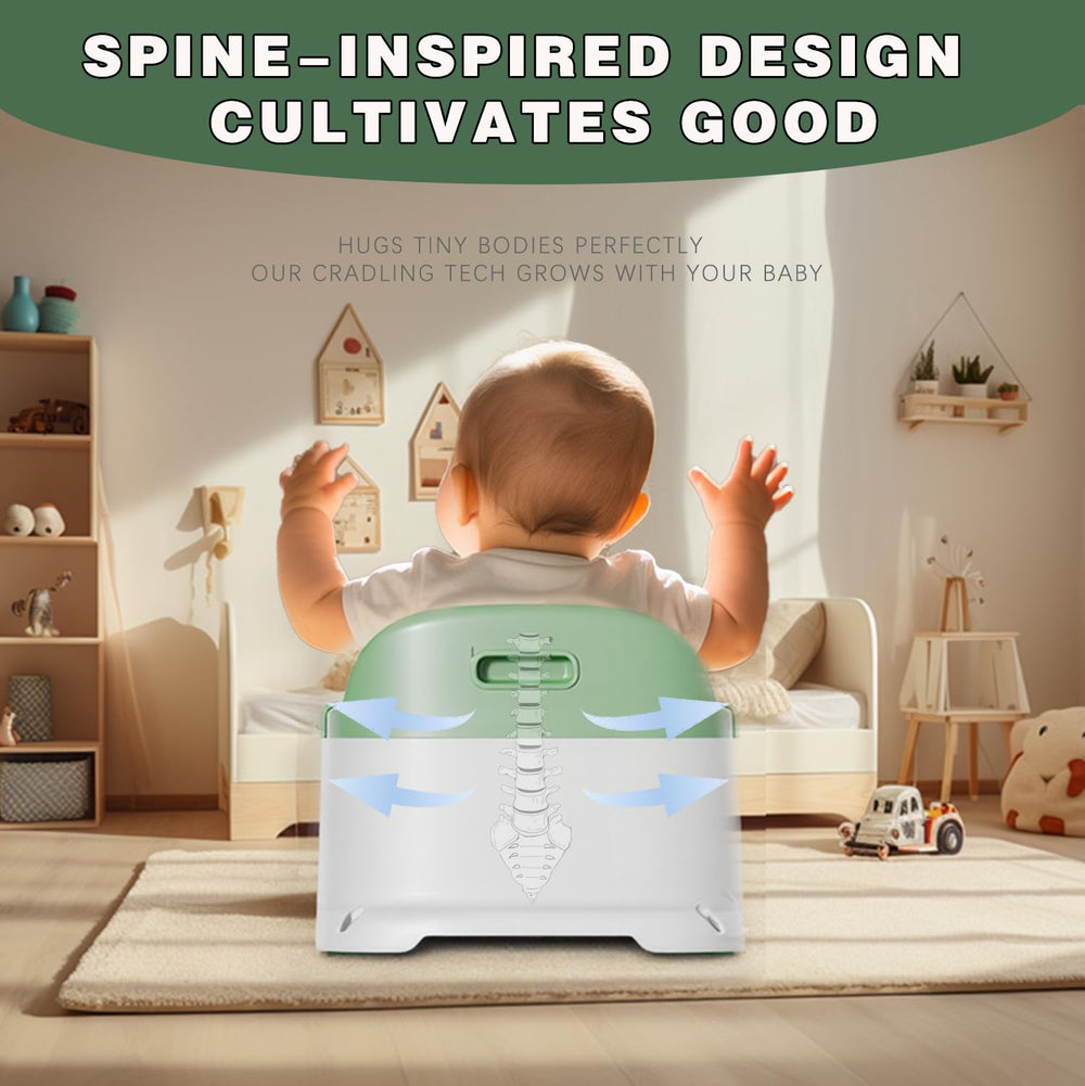 Dushany bath seat adjustable safety straps promote secure positioning during baths.