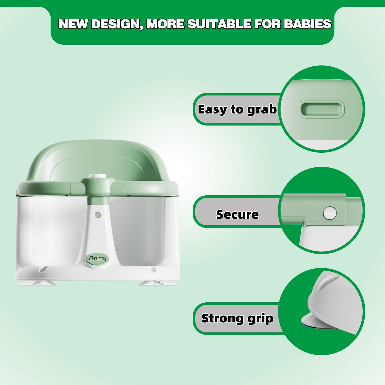 Dushany bath seat's lightweight design supports easy transfer between tubs and sinks.