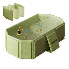DUSHARKFUN collapsible bathtub folded flat enables compact storage and easy travel.