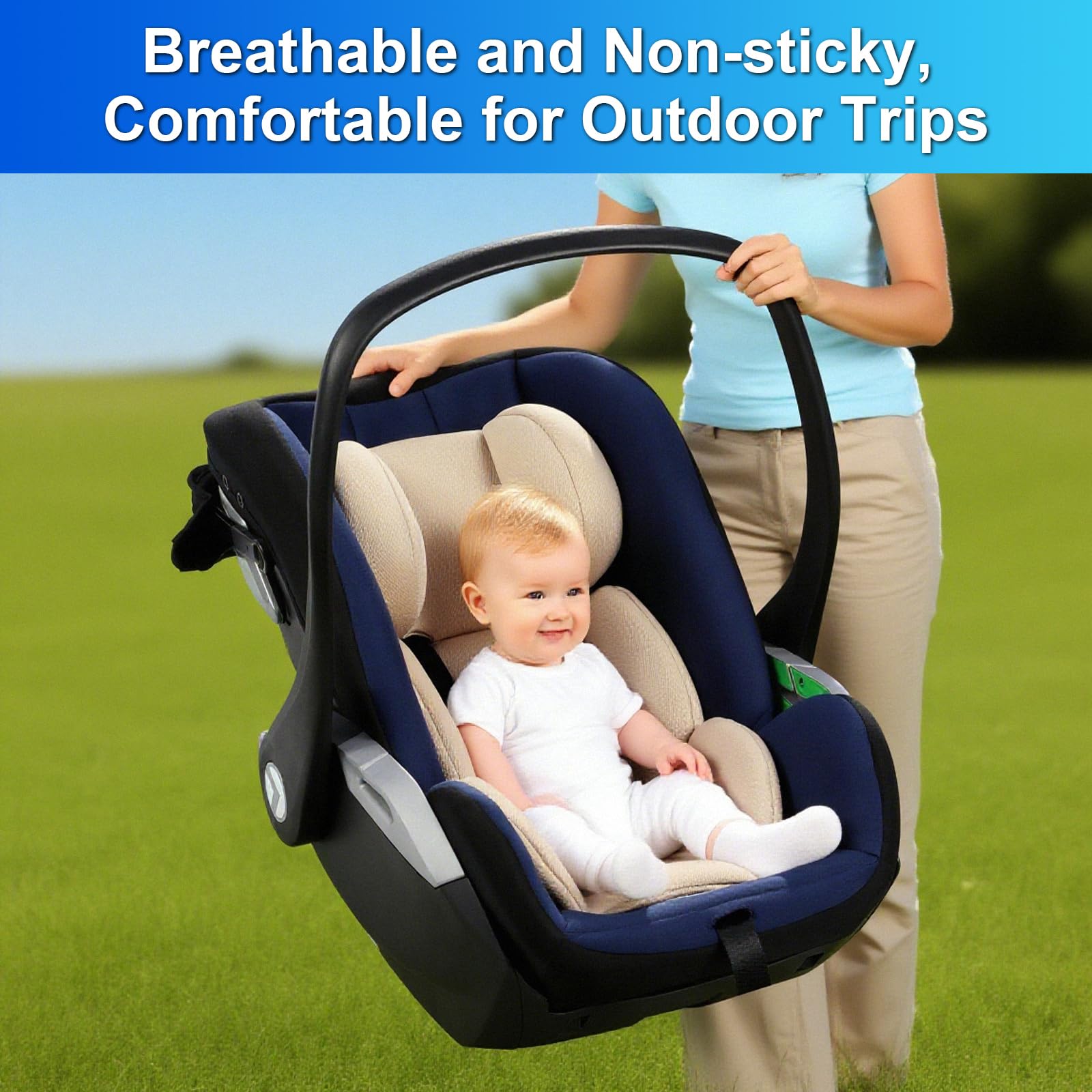 DUSHARKFUN head support with cloud-shaped wings cradling the baby’s head