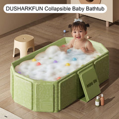 DUSHARKFUN toddler bath on the go accommodates newborns to toddlers.