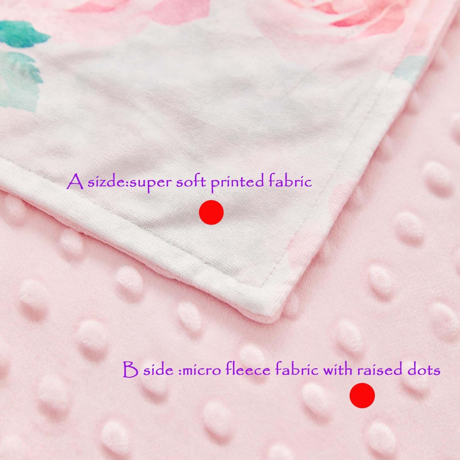 DuShow Floral Baby Blanket easy-care fabric maintains softness after washing.