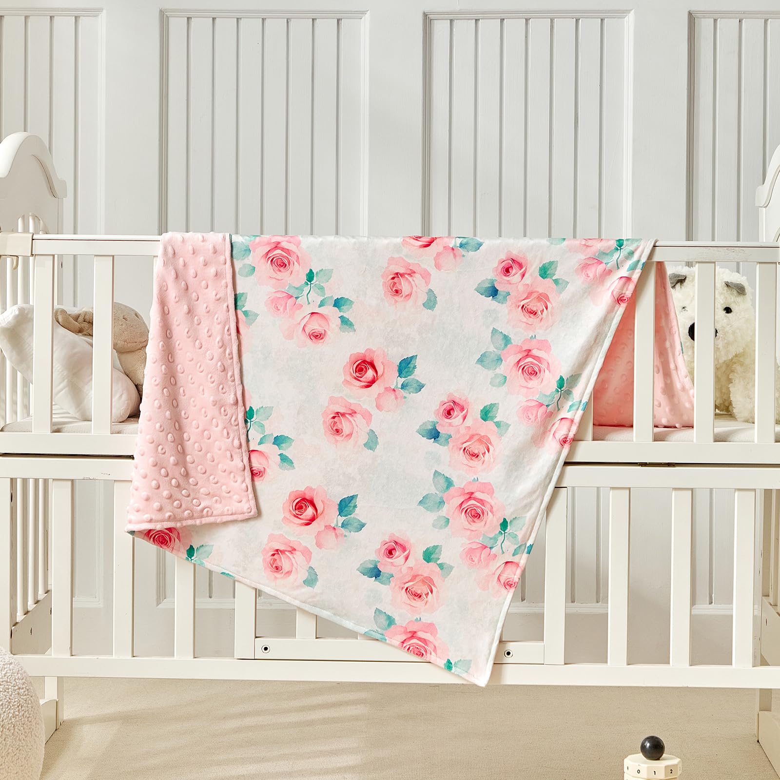 DuShow Floral Baby Blanket size 30x40 inches for newborns and toddlers.