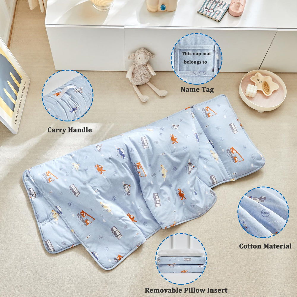 DuShow nap mat with removable pillow for adjustable comfort