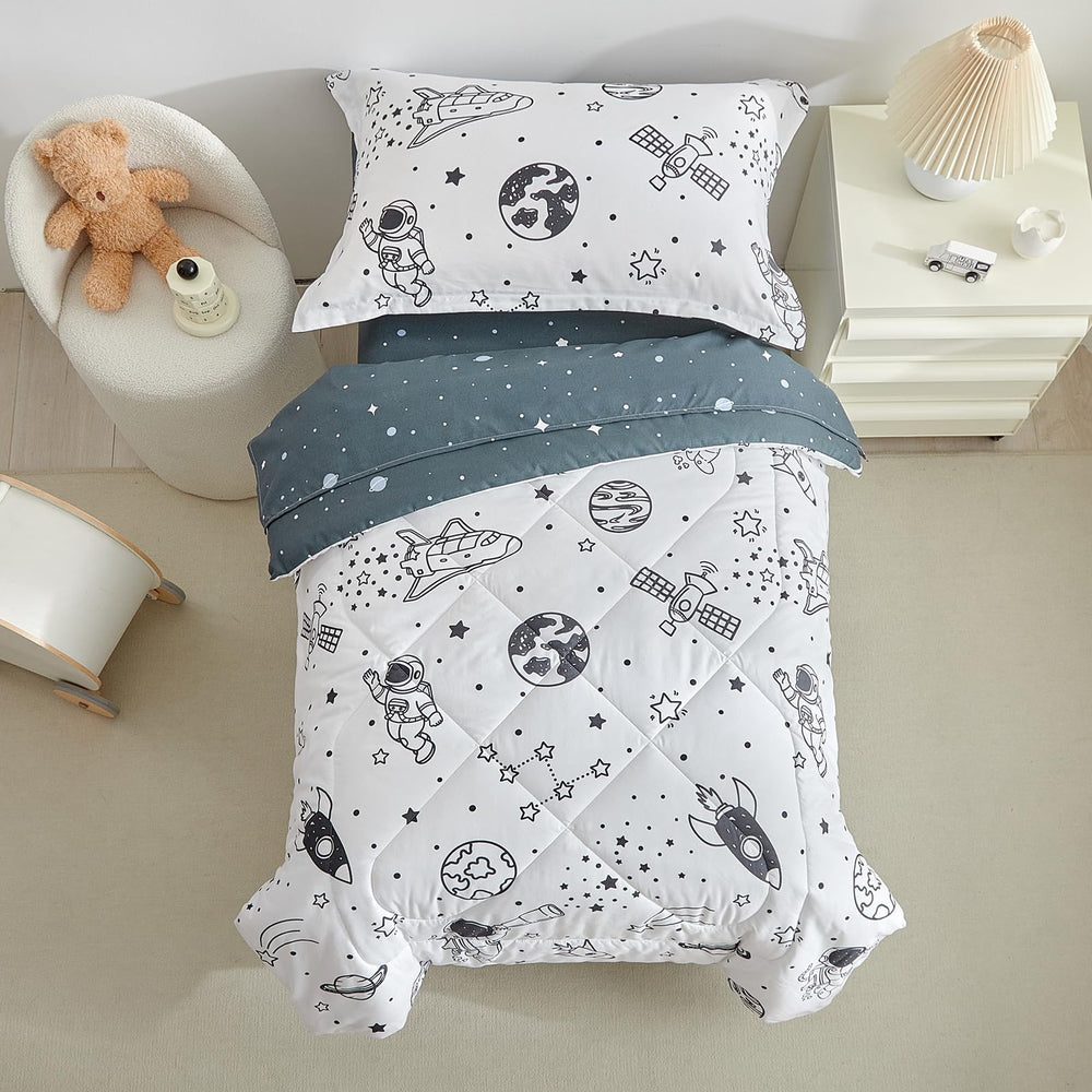 DuShow toddler bedding fitted sheet with deep pockets for secure fit