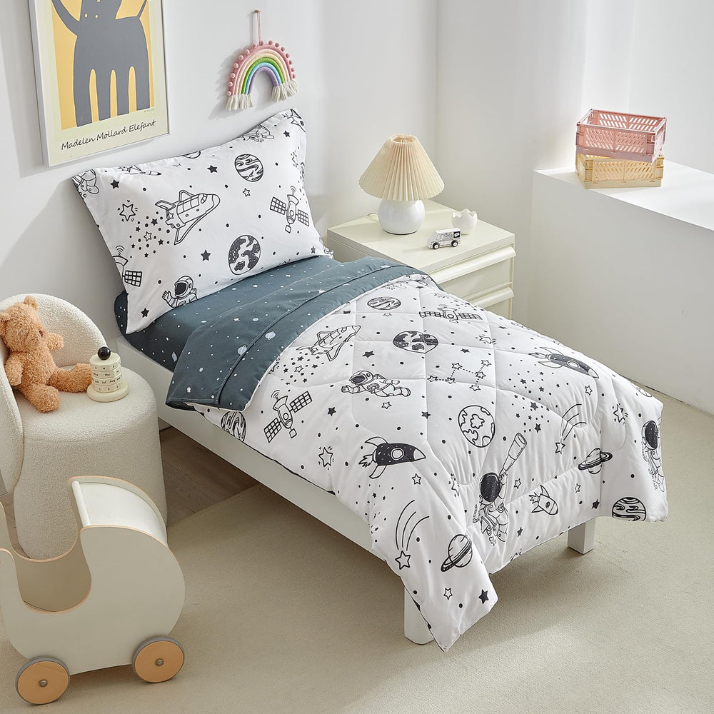 DuShow toddler bedding flat sheet in soft microfiber for comfort