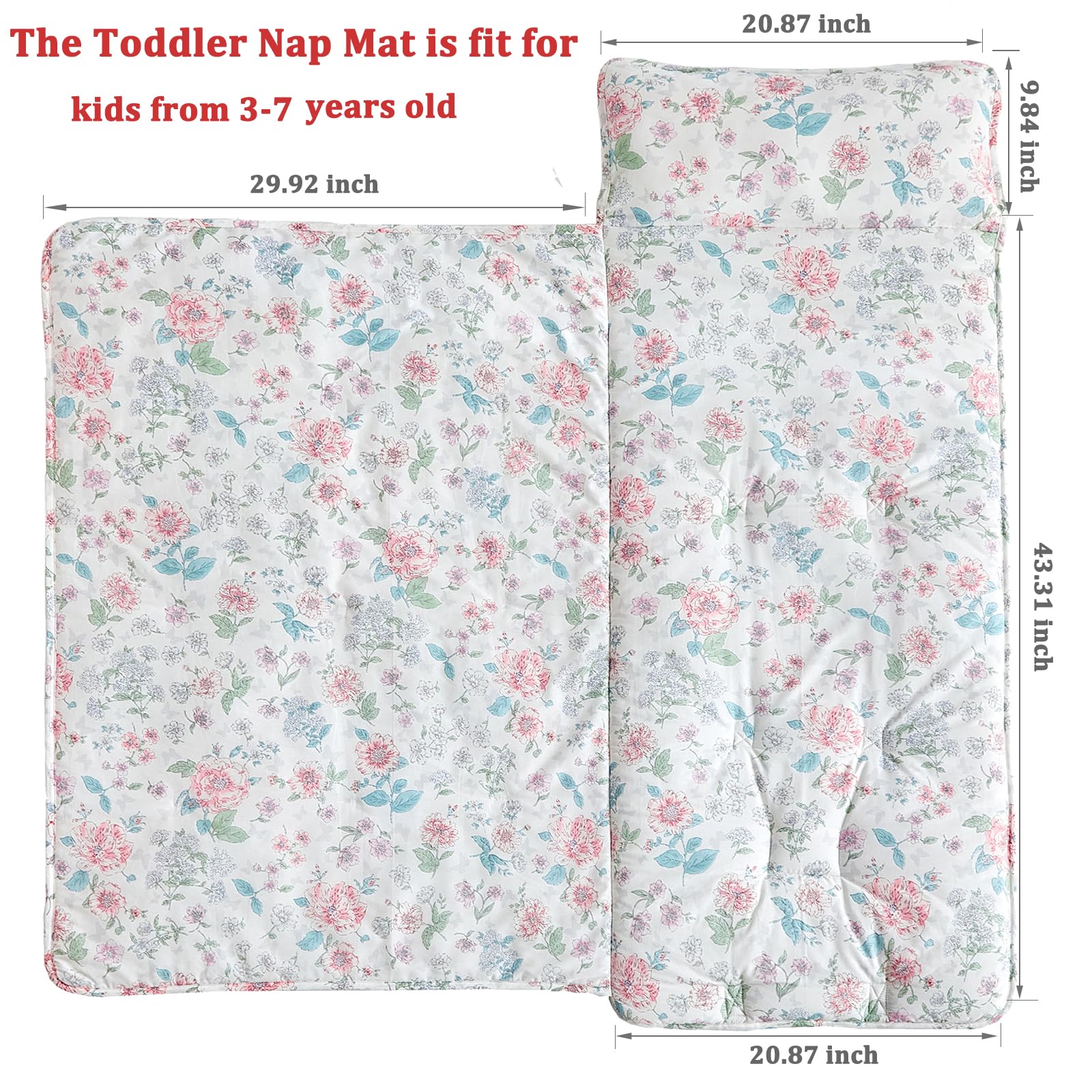 DuShow nap mat with removable pillow for adjustable comfort