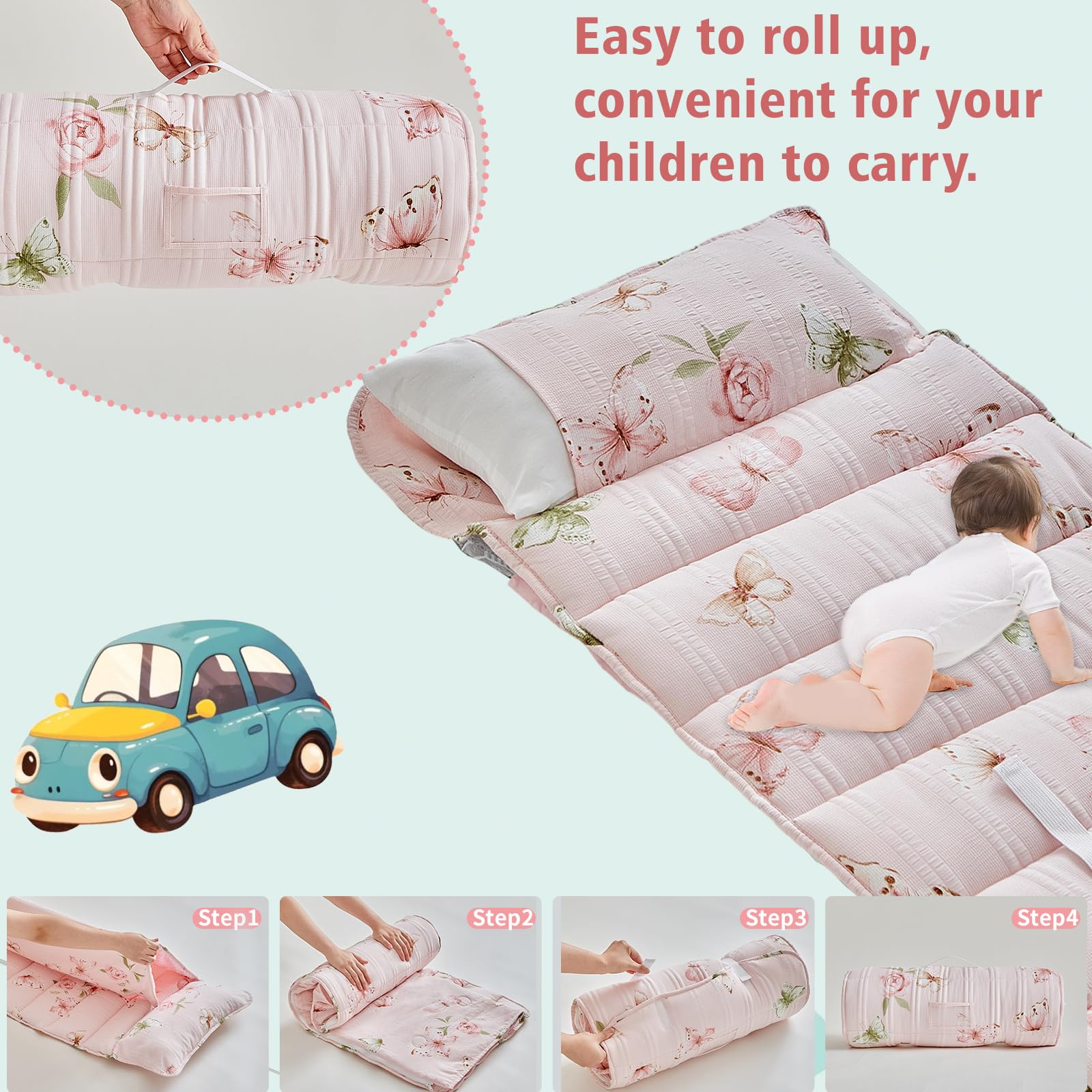 DuShow nap mat in daycare setting neatly arranged for naps