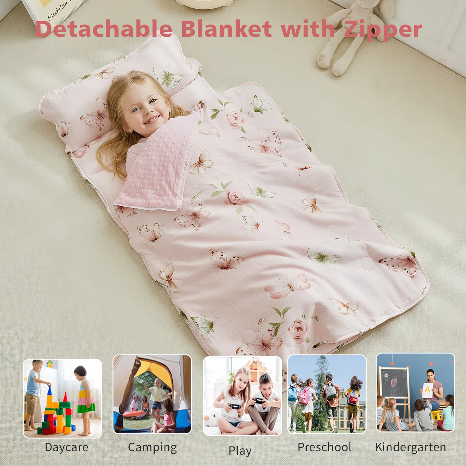 DuShow nap mat removable pillow demonstrates adjustable comfort